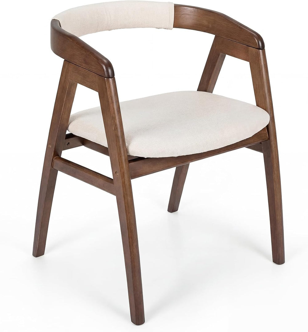 COSTWAY Bamboo Accent Chair, Farmhouse Leisure Dining Chairs w/Comfy Cushion,...
