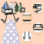 Ironing Board Holder Wall Mount, Metal Ironing Board Hanger with Shelf, T&V Shaped Space Saving Iron Holder for Laundry Room Accessories Organization