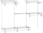 ClosetMaid ShelfTrack Wire Closet Organizer System, Adjustable from 4 to 6 Ft., With Shelves & 2854 ShelfTrack Locking Shelf Bracket for 16 in. Deep Wire Shelving