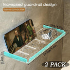 2 Piece Shower Organizer, Wall Floating Shelf, Clear Wall Mounted Organizer for Bathroom Storage and moreAcrylic No Drill Wall Mount Adhesive Shelf