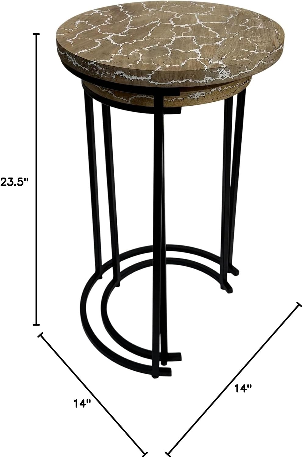 Carolina Chair & Table Electra Round Nesting Accent Table Set - Mango Woo...