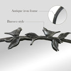 Silver Vintage Mirror - 36x24 Inch, Arched Antique Mirror with Ornate Frame for Bathroom, Living Room, Fireplace, Entryway