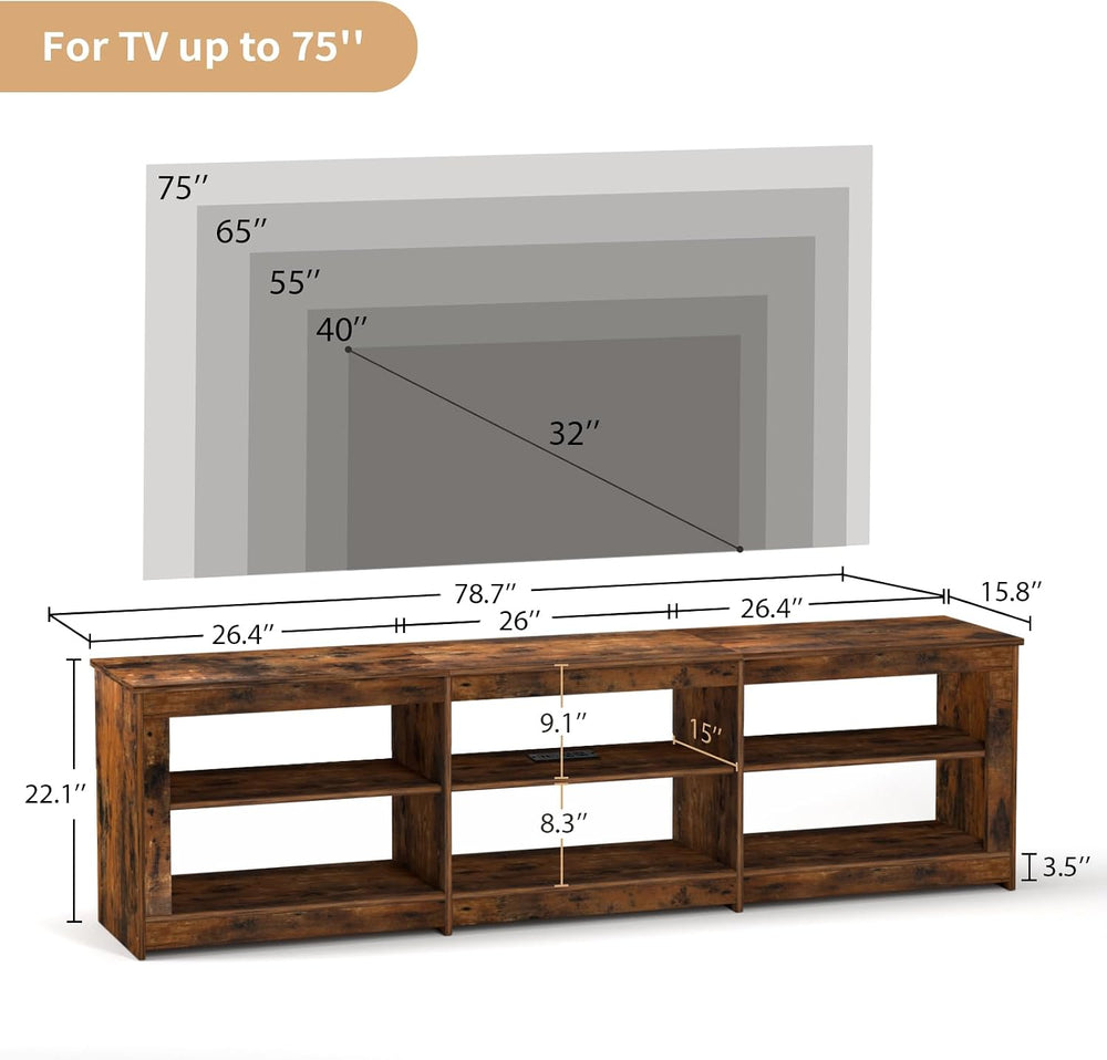 VOWNER TV Stand with Power Outlet for TVs up to 75 inch, Television Stands wi...