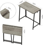 WOHOMO Folding Desk, Small Foldable Desk 31.5" for Small Spaces, Space Saving Computer Table Writing Workstation for Home Office, Easy Assembly, Gray-Wash