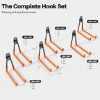 Garage Hooks Heavy Duty, 8 Pack Wall Mount Storage Hangers with Extension Cord Holder Organizer, for Power Tool, Garden Tool, Utility, Ladder, Hose and More