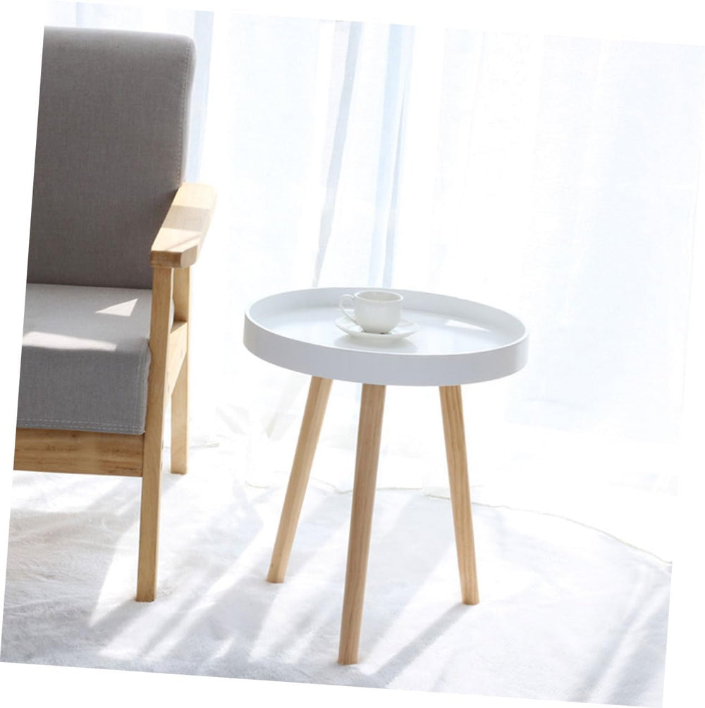 Totority Modern Mini Round Household Sofa Side Table White Small Nordic Style...