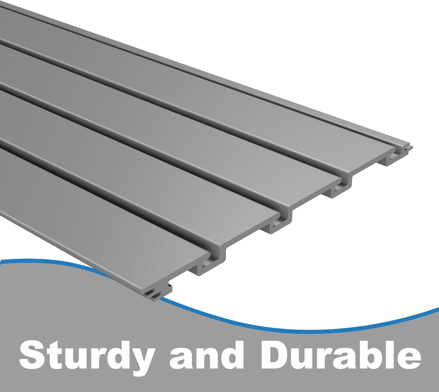 Duzzy Slatwall Panel, 4' H x 8' W PVC Slat Wall Paneling for Garage Wall Storage Organizer with Slatwall Hooks and Hangers (Grey)