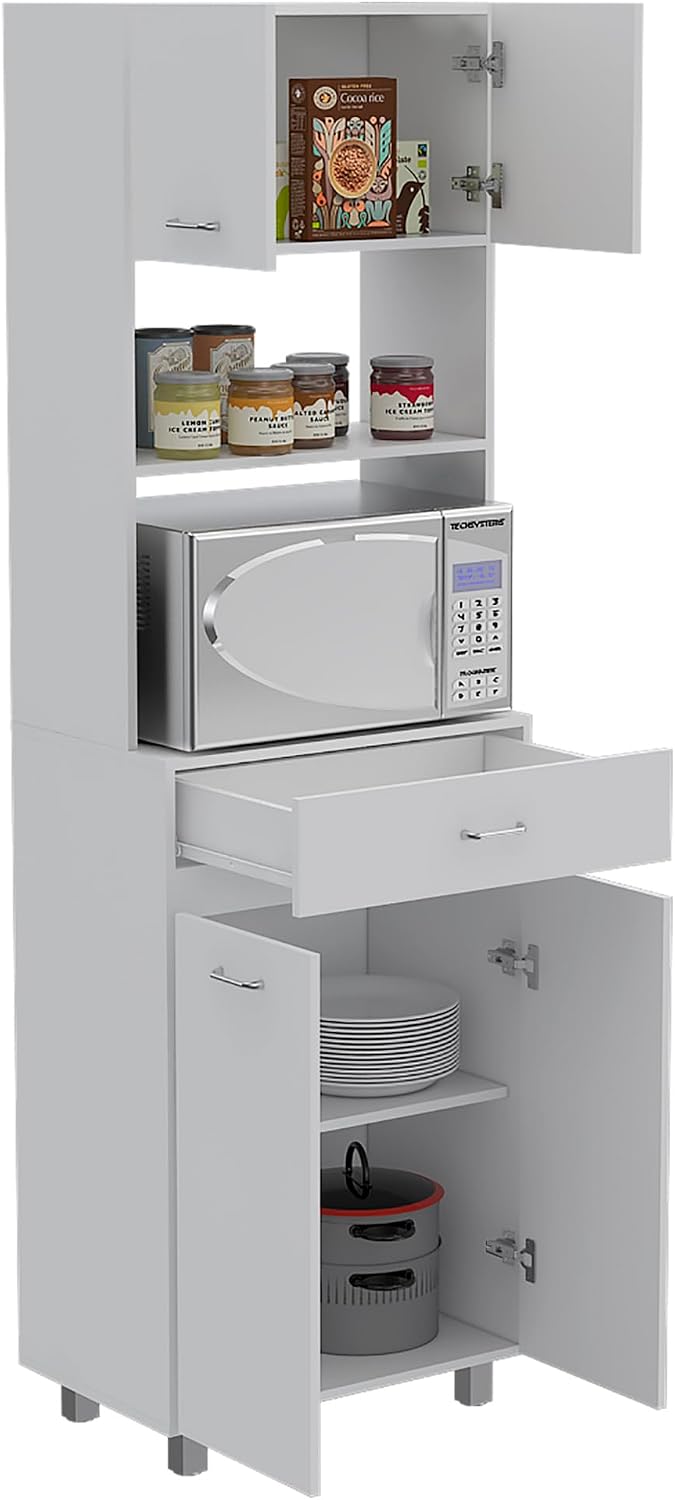 Microwave Cabinet Madison, Kitchen, White