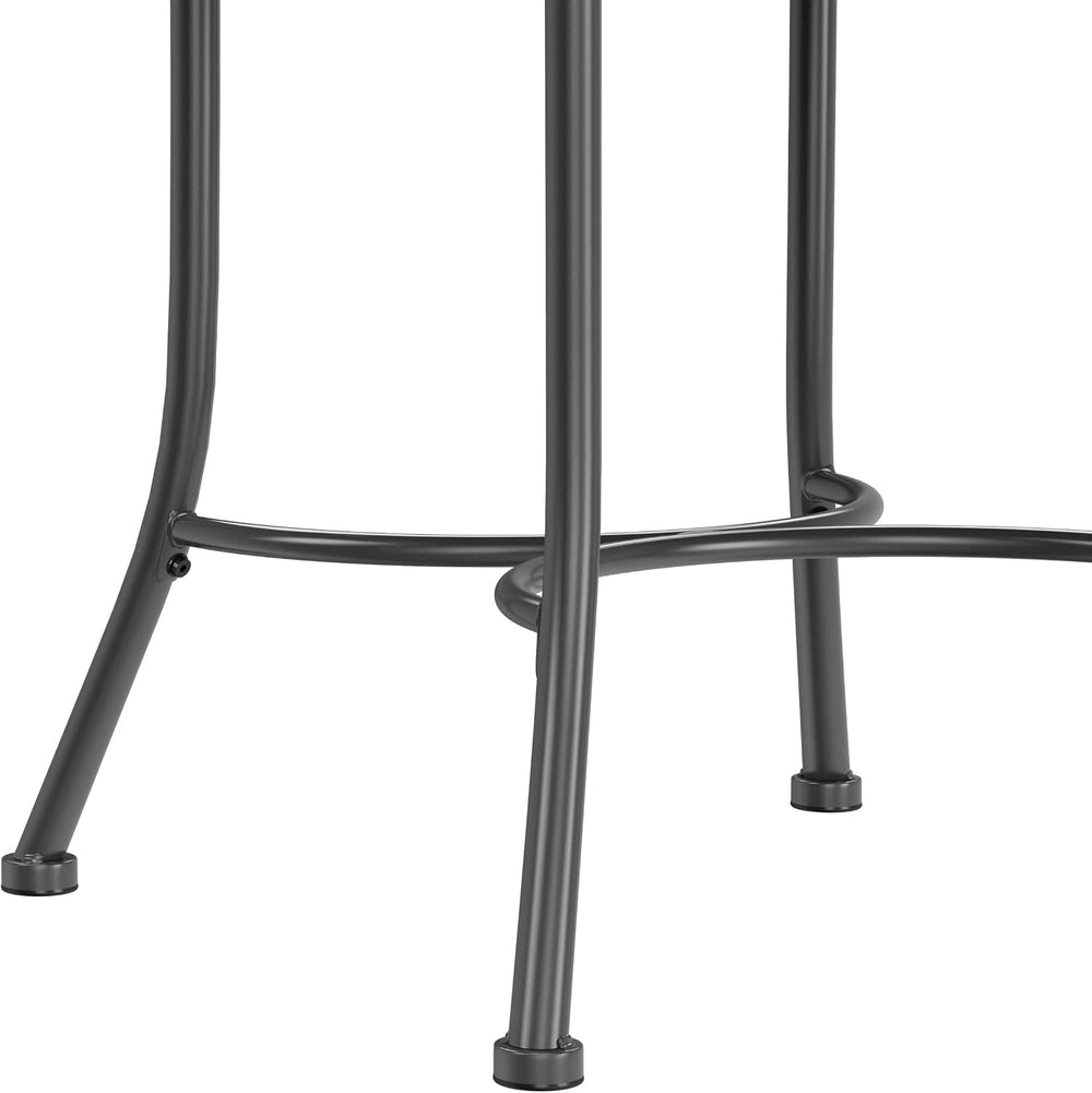 Hillsdale O'Malley Vanity Stool with Spiral Pattern Design, Metallic Gray...