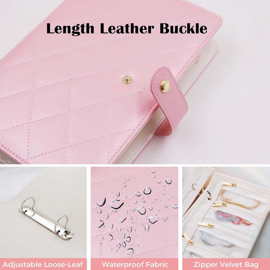 Travel Jewelry Organizer Case ， Portable Jewelry Organizers Storage Book, Compact Jewelry Roll for Earrings, Rings, Necklaces - Perfect Jewelry Travel Bag for Women