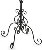 Displays2go Wrought Iron Hat and Coat Rack, Rotates, Total of 31 Hooks, Multi-Tiered, Black, 73" H x 20" W x 20" D