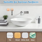 2PCS Solid Shaving Razor Wall Mount Holder, Self-Adhesive Razor Hooks Shelf Organizer for Bathroom Kithchen, No-Drill Storage Hooks for Razors, Towels, Keys