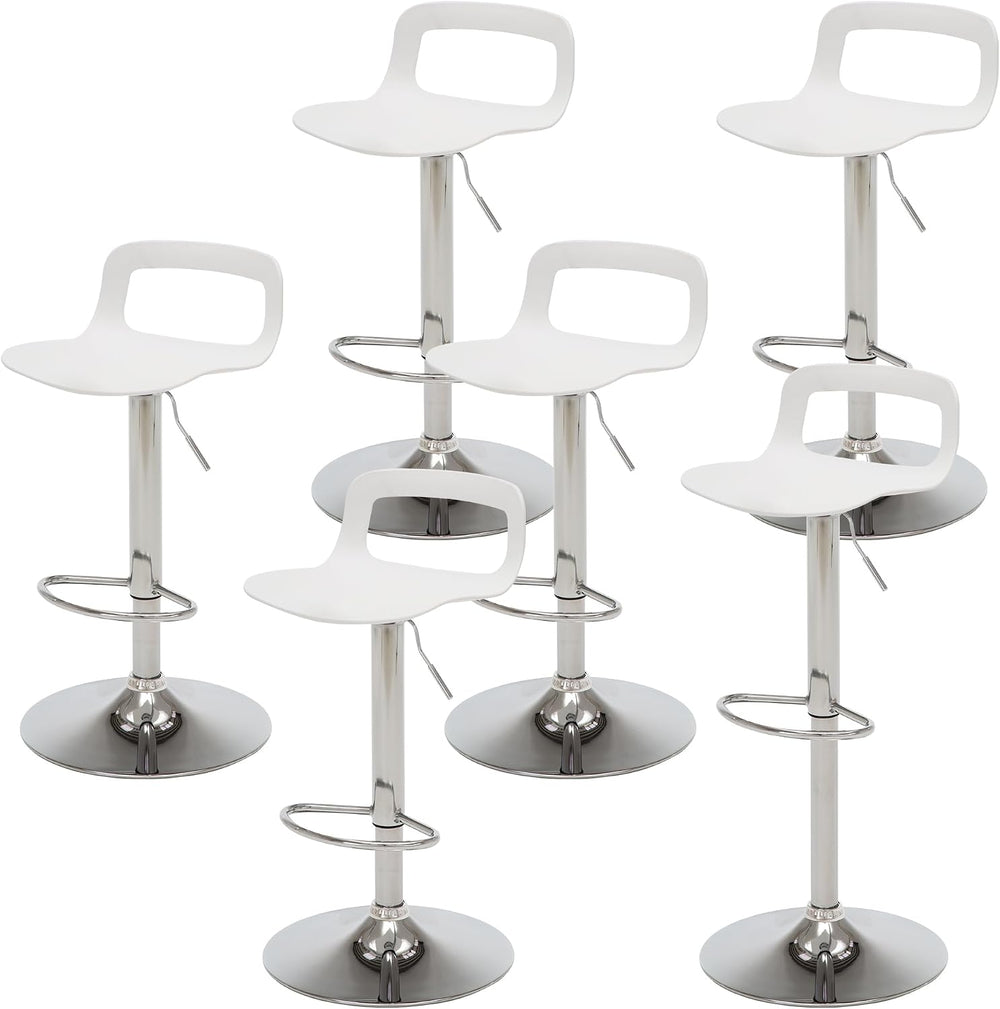 NOBPEINT NOB Contemporary Chrome Air Lift Adjustable Swivel Bar Stool (6 Piec...