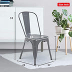 FDW Dining Chairs Set of 4 - Indoor/Outdoor, Metal, 18 Inch Seat Height, 330LBS Weight Capacity, Stackable, Restaurant & Bar Chairs