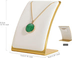 GemeShou White Necklace display stand, Velvet Jewelry necklace display holder for selling, small metal earring neck storage organizer, online jewelry photography props【White】