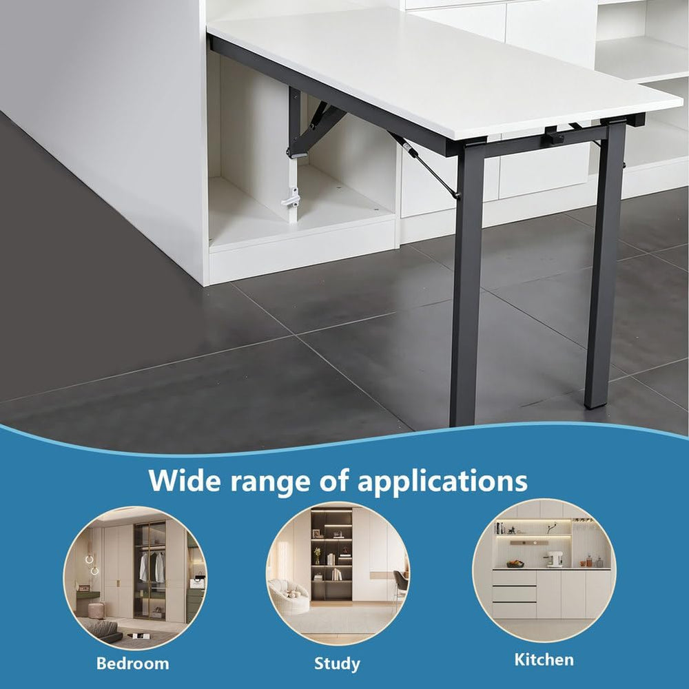 AIZYR Hidden Folding Table, Wall Foldable Table Accessories Table Shelves Flo...