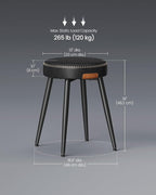VASAGLE EKHO Collection - Dining Chairs Stools Set of 4, Upholstered Kitchen Chairs, Vanity Stools, Synthetic Leather with Stitching, Mid-Century Modern, 19-Inch Tall, Easy Assembly, Ink Black