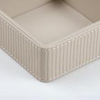 PU Leather Valet Tray, Decorative Trinket Vanity Desk Drawer Organizer Tray, Perfume Dish Catch All Bowl for Keys, Nightstand Drawer Organizer Women Men with 4 Compartments (Beige)