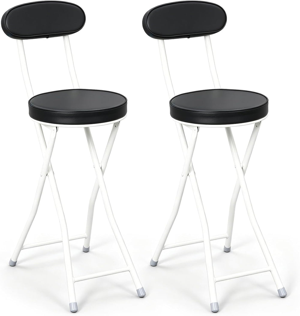 Xuhal 2 Pack Folding Bar Stools with Back 23.6'' Tall Foldable Stool ...