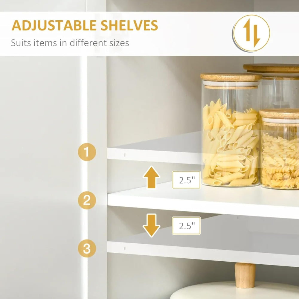 Hassyee Classic Contemporary Look Storage Cabinets, Kitchen Pantry Freestandi...
