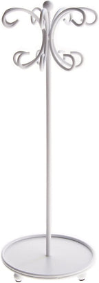 Angelynn's Sturdy Long Necklace Holder Organizer Tall Tabletop Pendant Display Stand, Freestanding Jewelry Tree, Ava White 6" Wide x 16 1/2" Tall