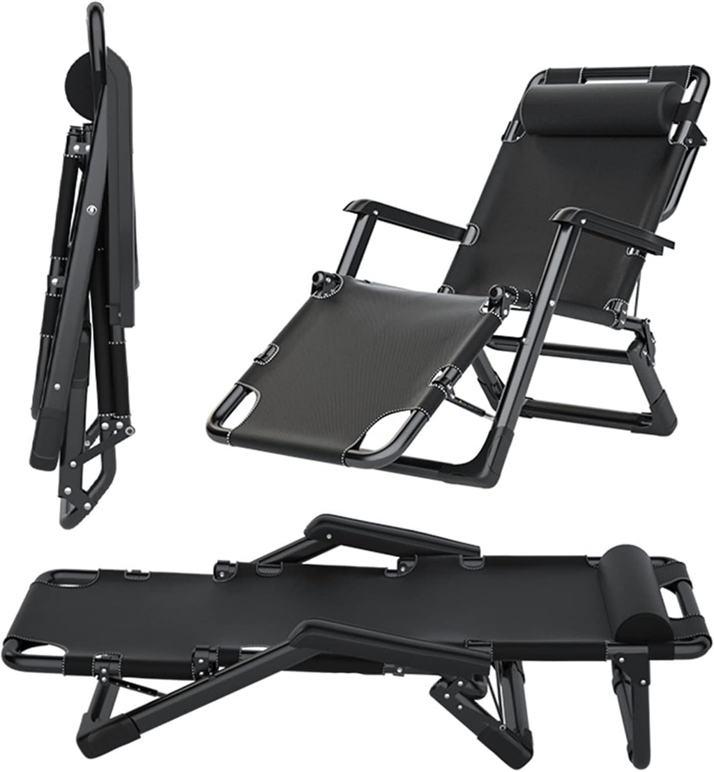Oversized Gravity Chair, XL Lounge Chairs for Outside, Folding Reclining Camping Chair for Deck, Yard, Porch,
