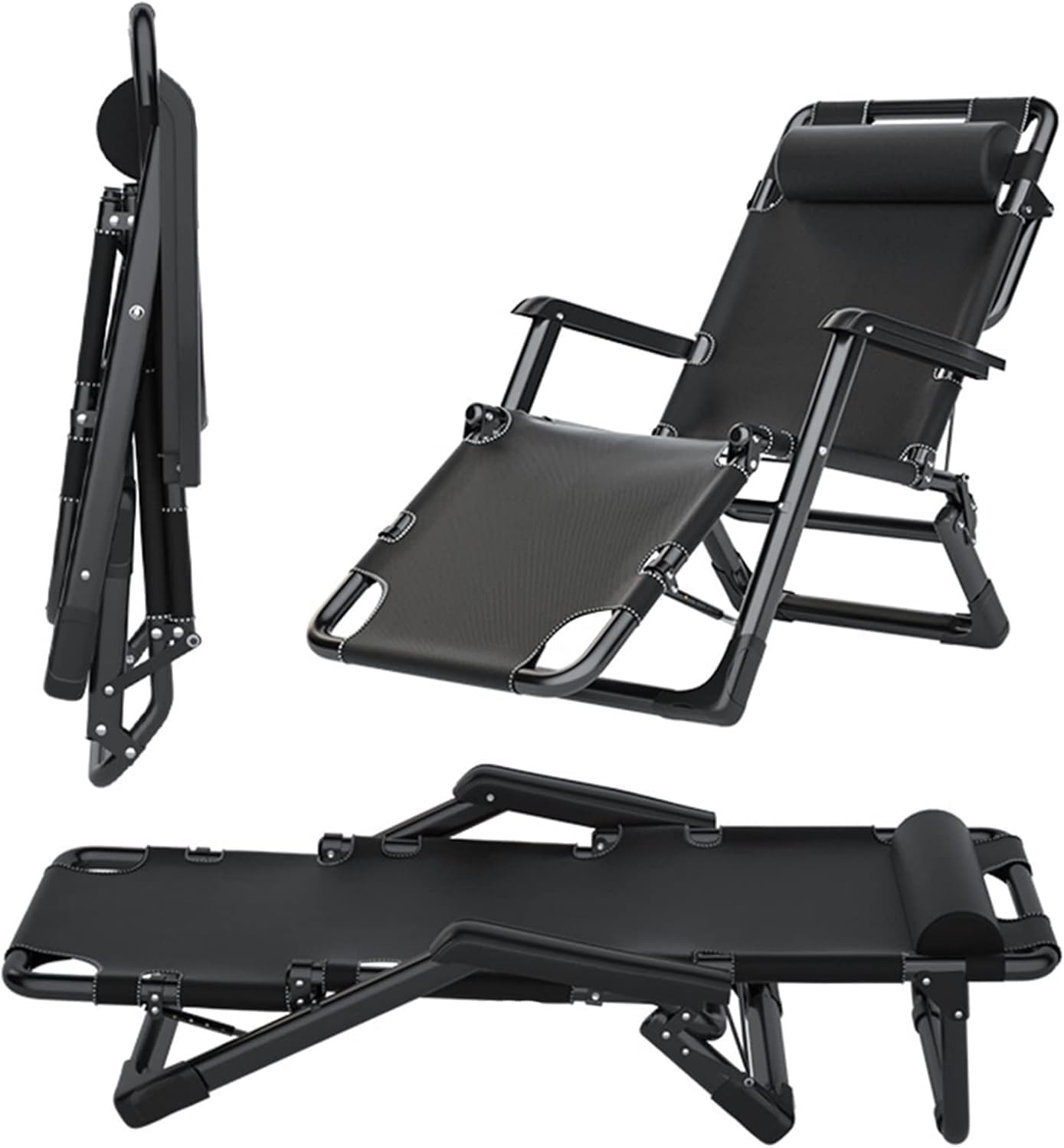 Oversized Gravity Chair, XL Lounge Chairs for Outside, Folding Reclining Camping Chair for Deck, Yard, Porch,