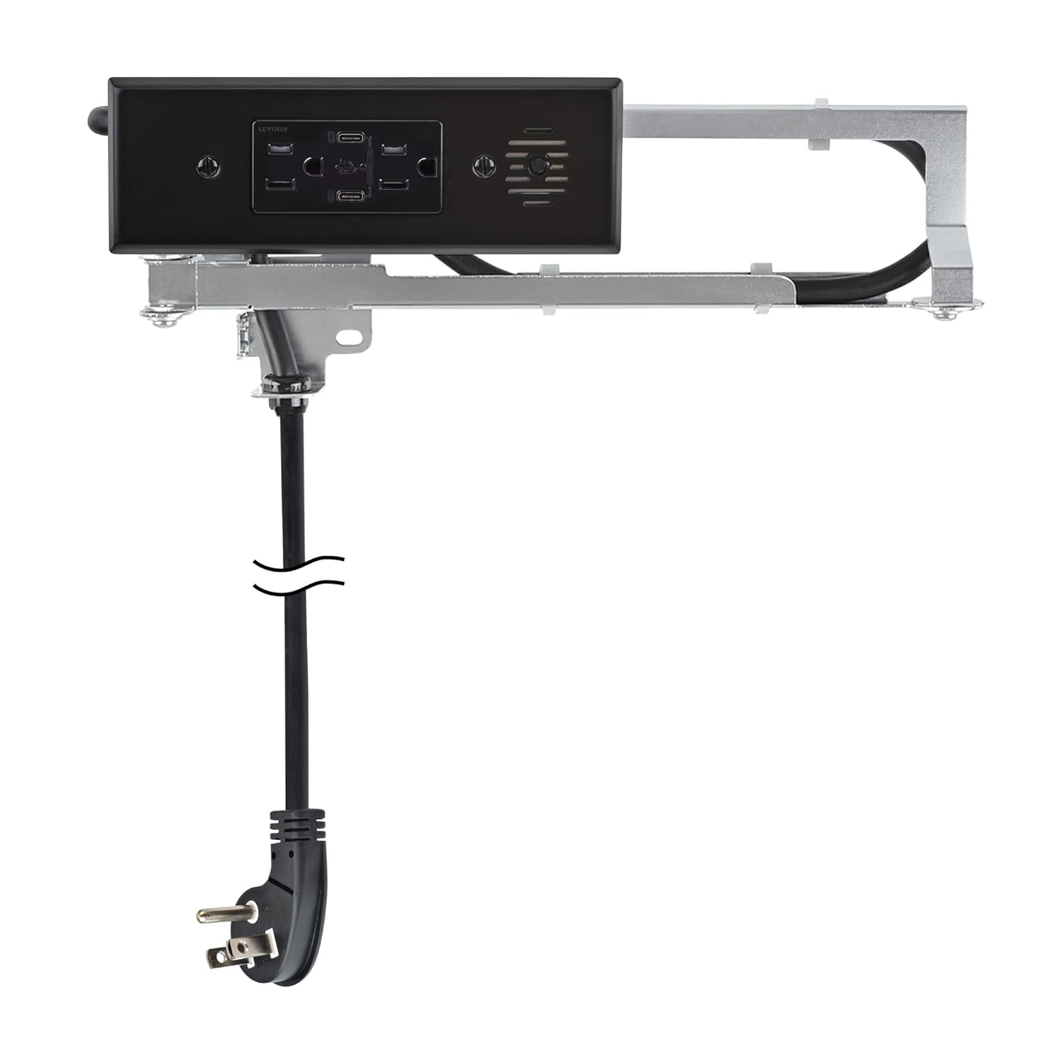 Docking Drawer Blade in-Drawer Outlet, Integrated Safety Shutoff, (2) 30W USB-C & (2) 15 amp AC, Black