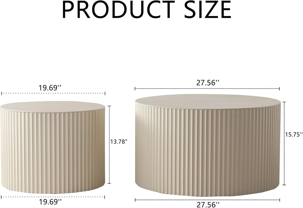 KEVINSPACE Nesting Coffee Table Set of 2 Circle CoffeeTable Modern NestingTab...