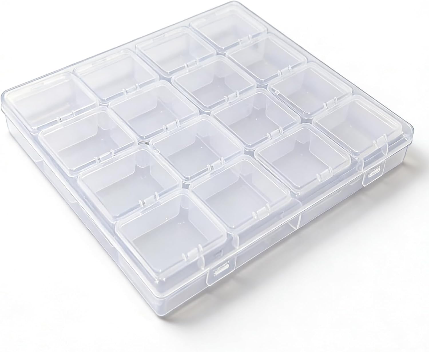 85 Pack Rectangular Mixed Sizes Clear Plastic Storage Containers | Hinged Lid, For Beads and Small Craft Items, 5 Outer + 80 Inner Boxes