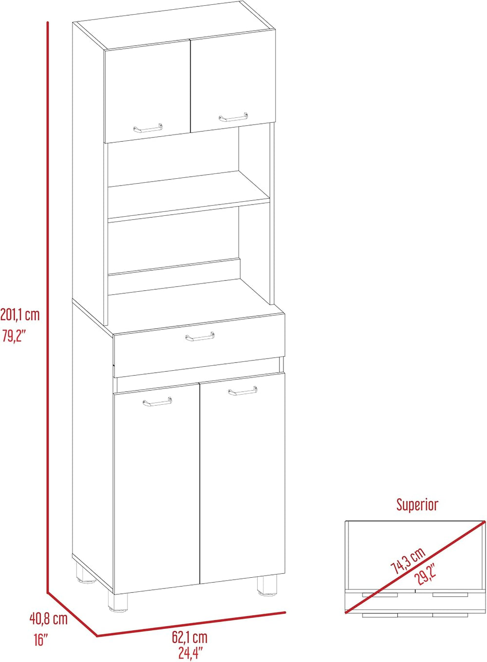 Bottom Two-Door Cabinet,Sideboard,Buffet Cabinet,Spacious Top Surface,Space-S...