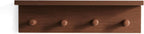 Entrance Coat Rack ，Coat Hooks, Wall-Mounted Wooden Hook Rack, Wall-Mounted Shelves are Very Suitable (Teak Colored Veneer)
