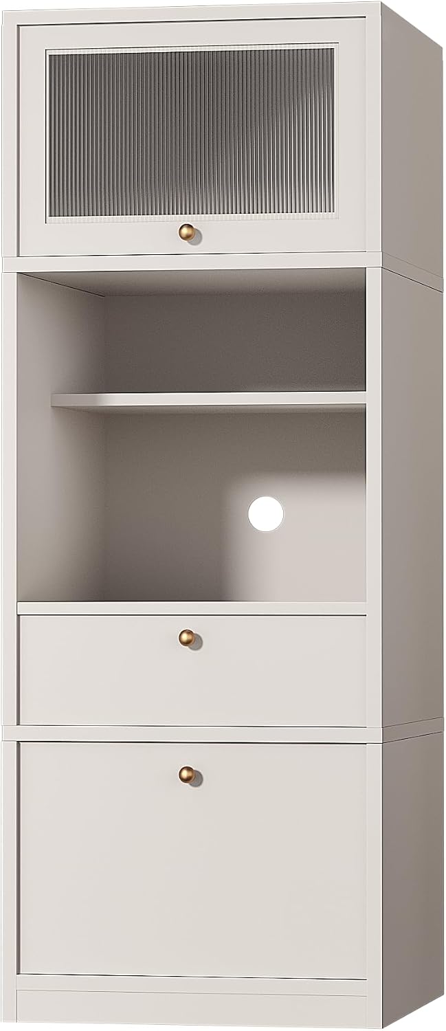 71" Tall Pantry Cabinet, Freestanding Storage Cabinet with Doors and Adj...