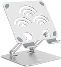 Tablet Stand, Adjustable Tablet Holder for Desk, Premium Aluminum Portable Holder for iPads, Kindle, Switch, and Smartphones, Fits 4-12" Devices Silver, Pro Size