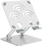 Tablet Stand, Adjustable Tablet Holder for Desk, Premium Aluminum Portable Holder for iPads, Kindle, Switch, and Smartphones, Fits 4-12" Devices Silver, Pro Size