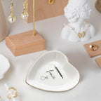 Fiance Jewelry Dish Tray – Engagement Ring Holder Ceramic Trinket Dish, Elegant Jewelry Organizer for Women, Bridal Shower Engagement Gift for Future Wife