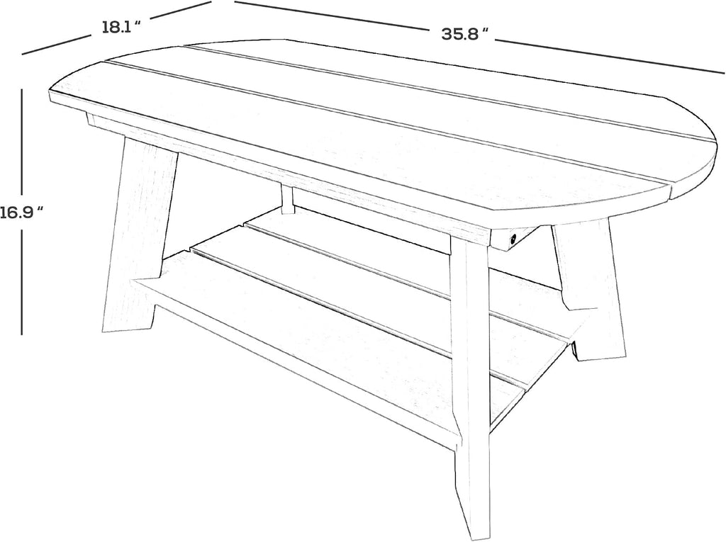 WestinTrends Tuscany Outdoor Coffee Table, All Weather HIPS 2 Tier Patio Adirondack Coffee Table, White