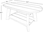 WestinTrends Tuscany Outdoor Coffee Table, All Weather HIPS 2 Tier Patio Adirondack Coffee Table, White