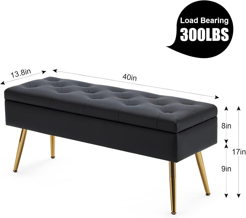 Gitrah Storage Bench Entryway Bench End of Bed Bench Ottoman Upholstered Faux...