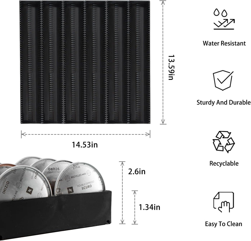 Coffee Pod Storage Holder Drawer Insert for Counter Compatible with Nespresso Vertuoline Capsules, Nespresso Pod Holder for Nespresso Vertuo for Home, Office, Coffee Station (3 Packs)
