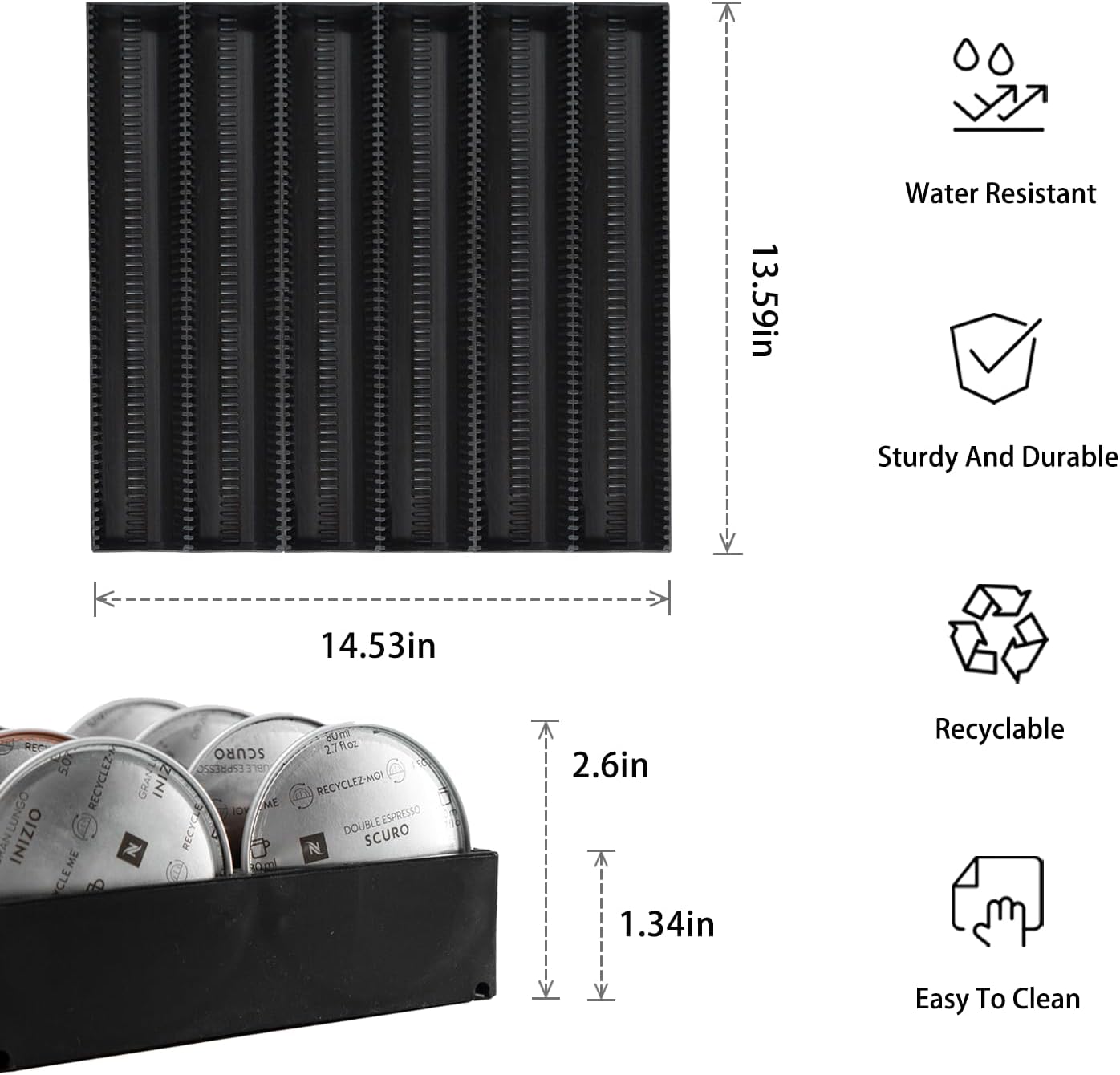 Coffee Pod Storage Holder Drawer Insert for Counter Compatible with Nespresso Vertuoline Capsules, Nespresso Pod Holder for Nespresso Vertuo for Home, Office, Coffee Station (3 Packs)