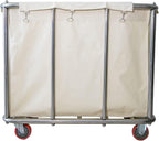 Laundry Cart Commercial,11.35 Bushel Large Industrial Rolling Laundry Hamper with 4 Inch Wheels,Home Heavy Duty Laundry Baskets with Stainless Steel Frame, 260 LBS Load