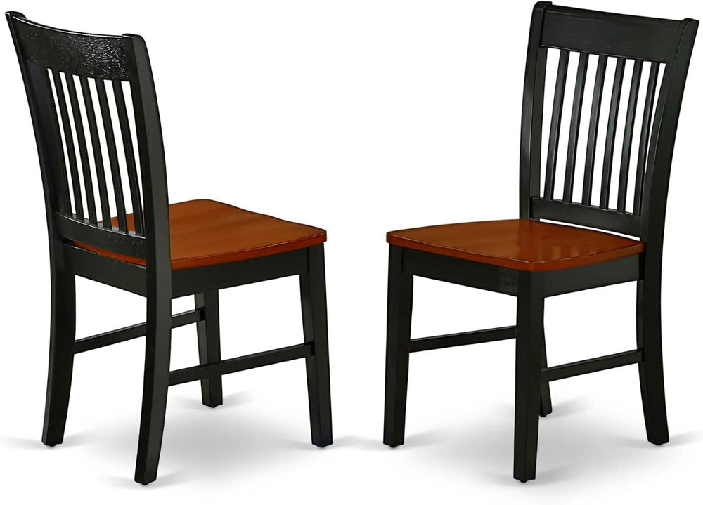 East West Furniture NFC-BCH-W Norfolk Dining Chairs - Slat Back Wood Seat Kit...