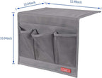 Bedside Storage Organizer, Table Cabinet Bedside Organizer Caddy for Remotes Phone Glasses (Classic 4 Pockets-Grey)