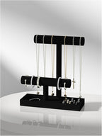 Bracelet and Necklace Holder,Velvet Jewelry Necklace Display Organizer Stand,bracelet Holder for Selling,Bracelet and Necklace Storage Tree (Style 2（Black）)