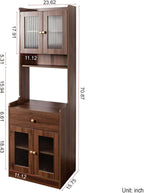 71” Coffee Bar Hutch with Drawers, Pantry Cabinet with Doors & Internal Shelves, Hutch Cabinet with Storage for Dining Room, Easy Assembly (Style A)