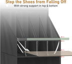 MISSLO 20 Pairs Over the Door Shoe Organizer for Closet Narrow Hanging Shoe Rack for Door Hanger Deep Pocket Door Shoe Holder Storage for Boots, Size 13 Sneakers, Black