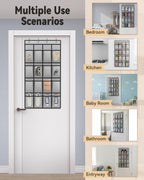 dodowin Over the Door Shoe Organizer, 16 Mesh Pockets, 4 Hooks, Gray | Foldable hanging storage fits behind closet doors and organizes shoes, accessories and daily household items in small spaces
