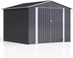 8x8 FT Outdoor Storage Shed, Garden Shed with Updated Frame Structure and Lockable Doors, Metal Tool Sheds for Backyard Garden Patio Lawn, Gray