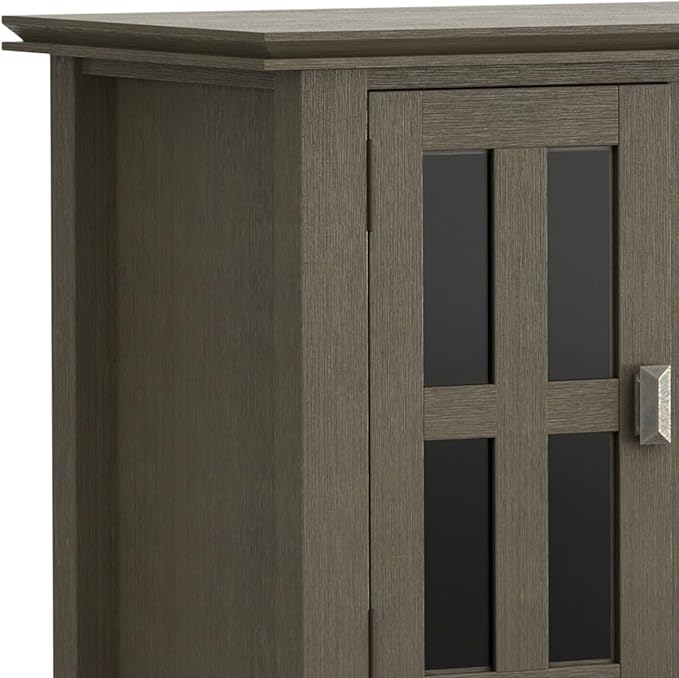 SIMPLIHOME Artisan SOLID WOOD 72 Inch Wide Transitional TV Media Stand in Natural Aged Brown for TVs up to 80 Inch, For the Living Room and Entertainment Center